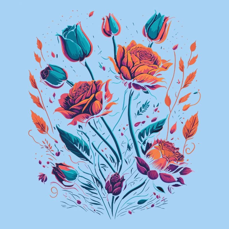 Bouquet de fleurs de roses néon