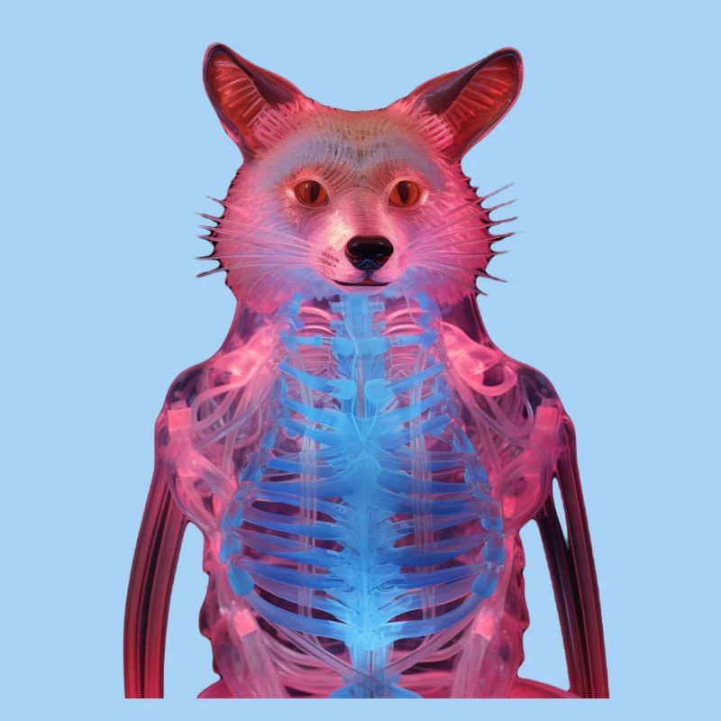 Glowing fox with neon effect