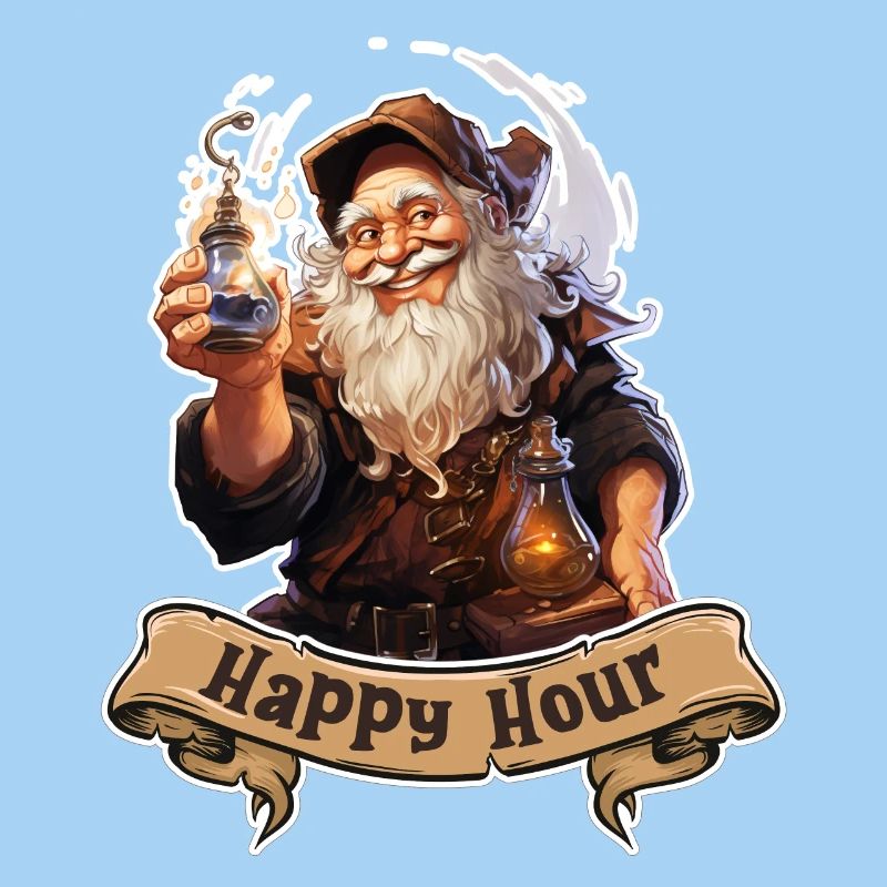 Happy Hour Dwarf with Magic Potion Role Playing Game