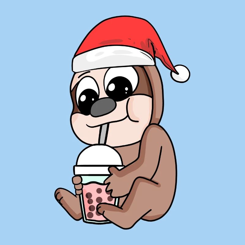 Faultier Weihnachten Bubble Tea