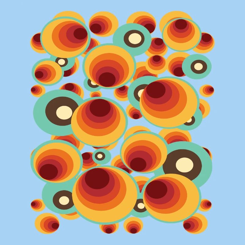 Retro Polka Dots Circle Pattern