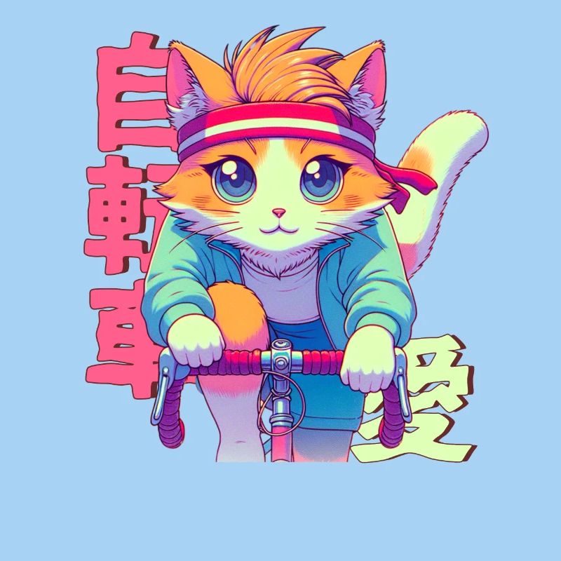 Chat d’anime cycliste Neko