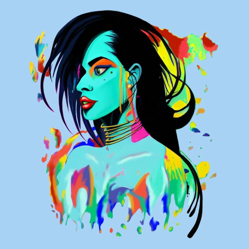 Explosion de couleurs de portrait néon