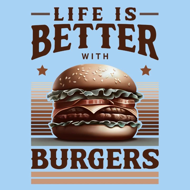 Lebensfreude mit Burger Motiv