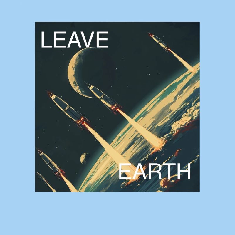 Affiche de Style rétro voyage dans l’espace « Quitter la Terre »