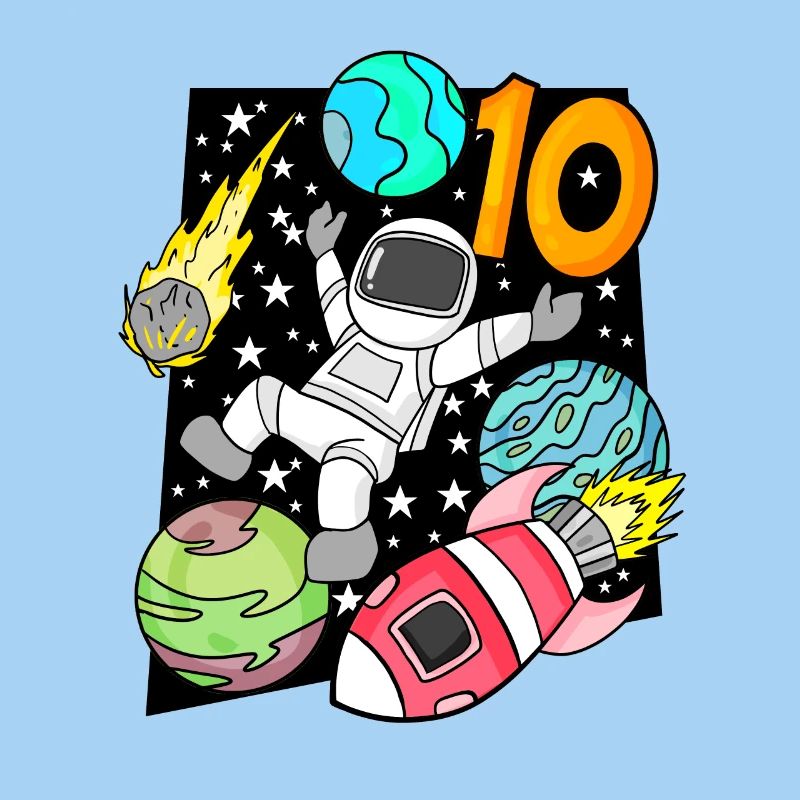 10 Birthday Boy Astronaut Rocket - Ten Years