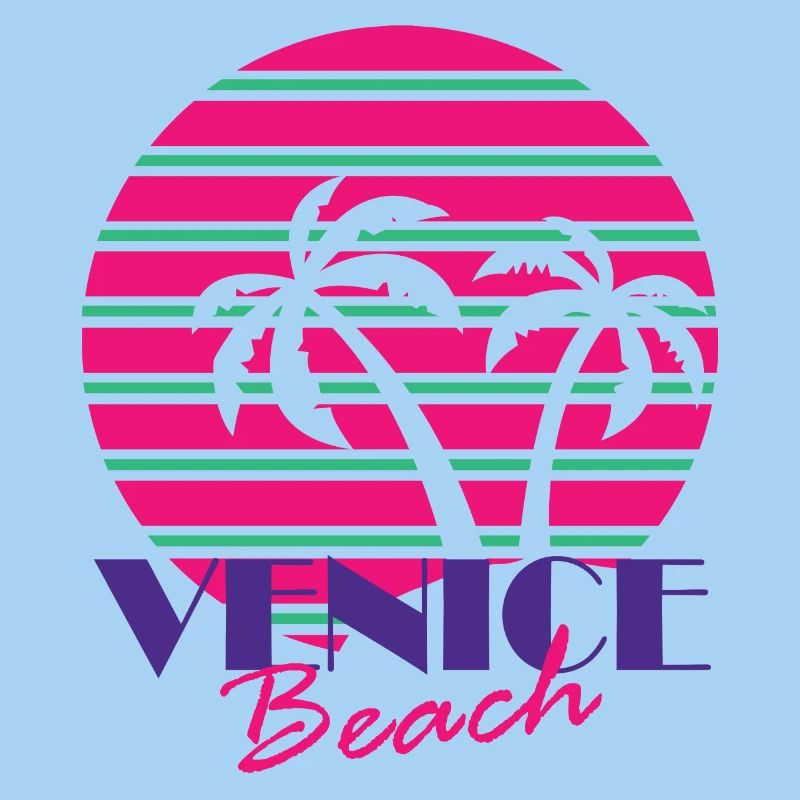 Venice Beach with palm trees