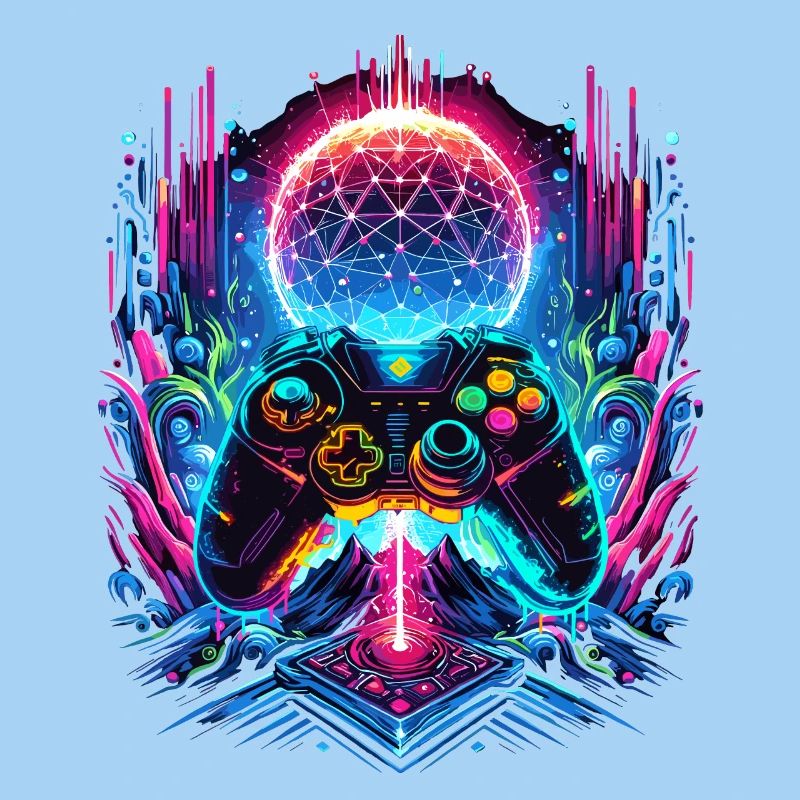 Manette de jeu Cyberpunk de Synthwave