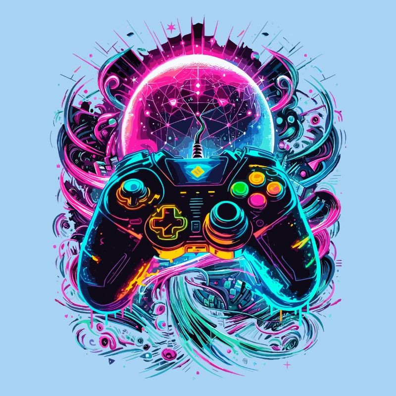 Synthwave Cyberpunk Gaming Controller