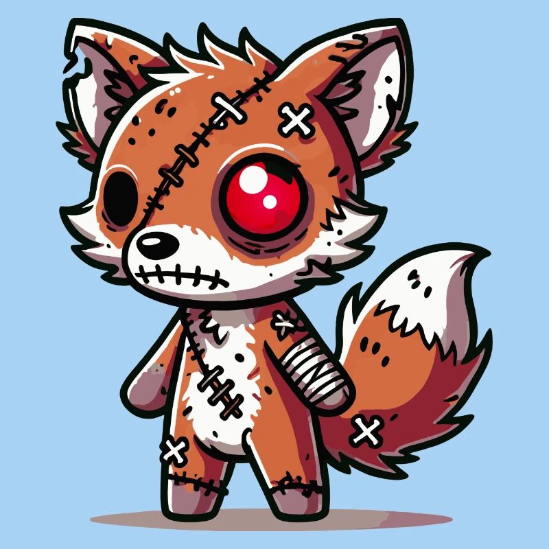 Renard zombie effrayant pour s’amuser à Halloween