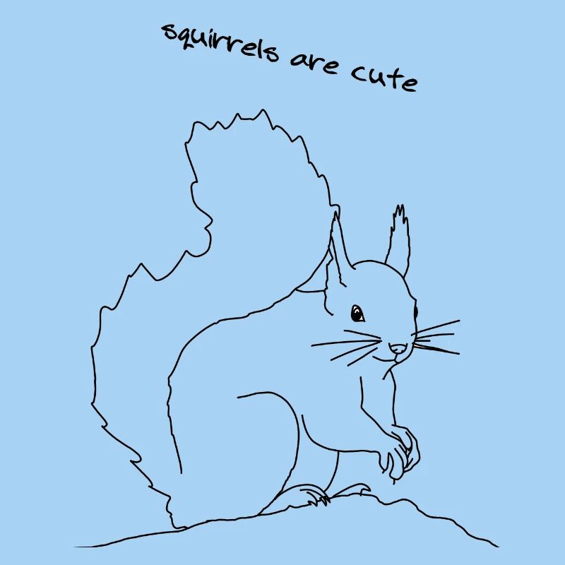 Squirrel cute, lineart