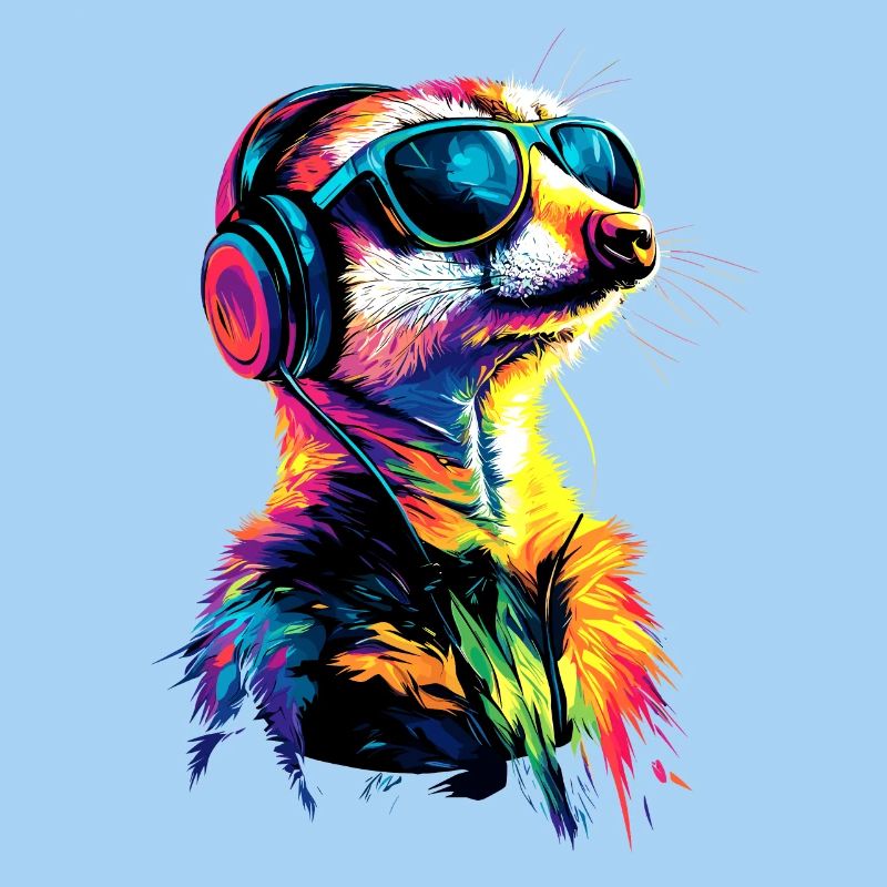 Erdmännchen Sonnenbrille Bunt Süßes Erdmännchen