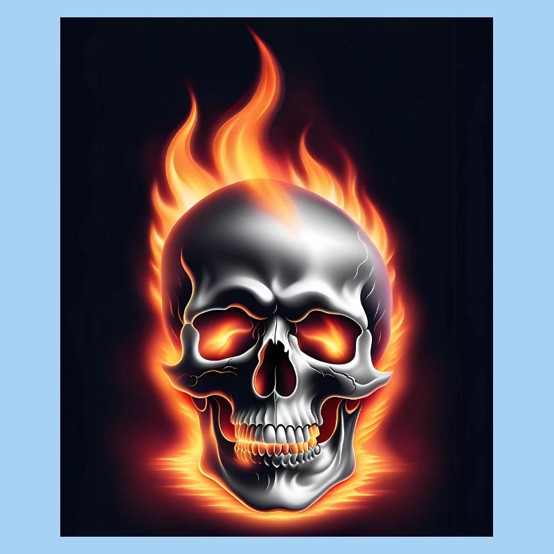 A skull on fire