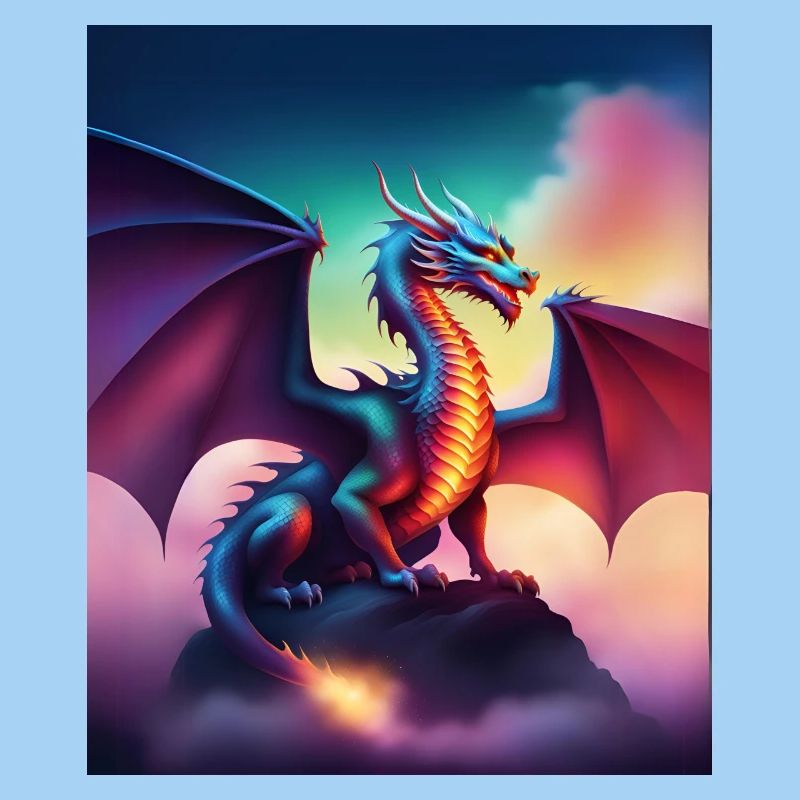 Drache auf einer Klippe