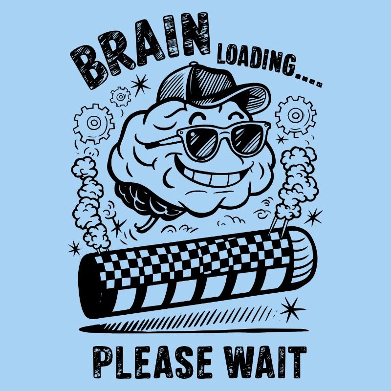Brain Loading Lustiger Intelligenter Humor Fortschritt Kunst