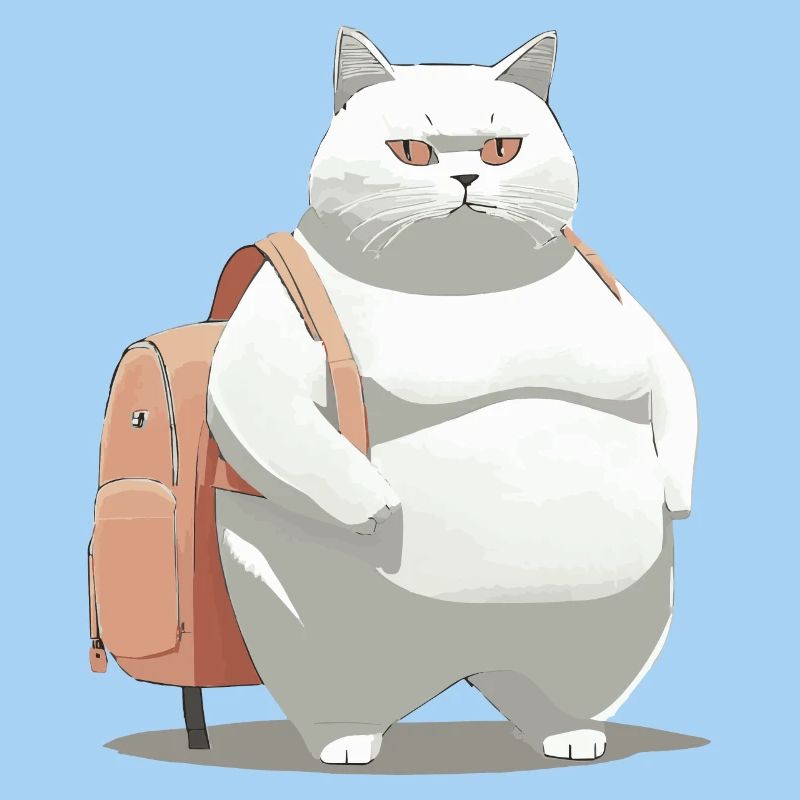 Chat avec cartable
