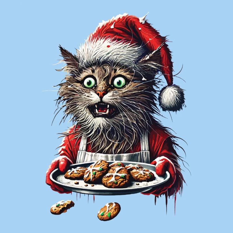 Chat de Noël avec des biscuits