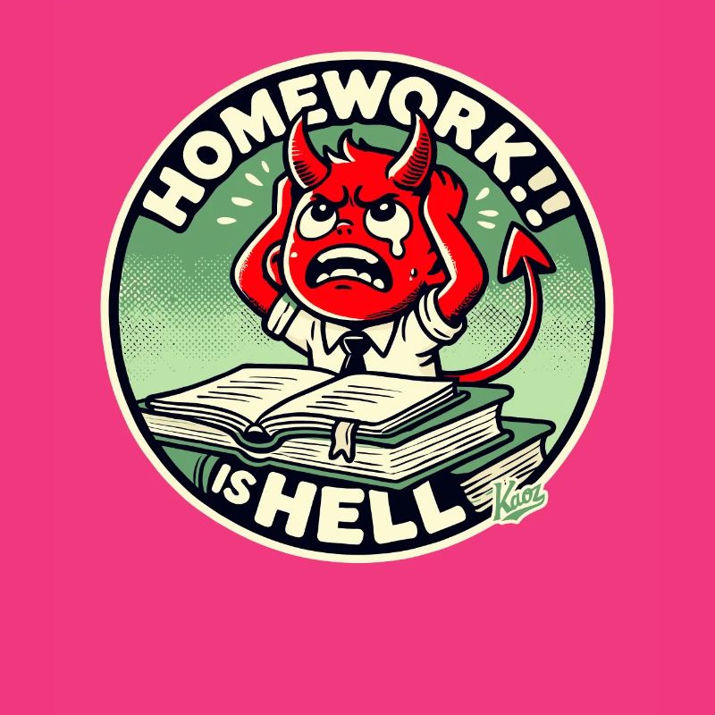 Petit diable d’écolier dans l’enfer des devoirs