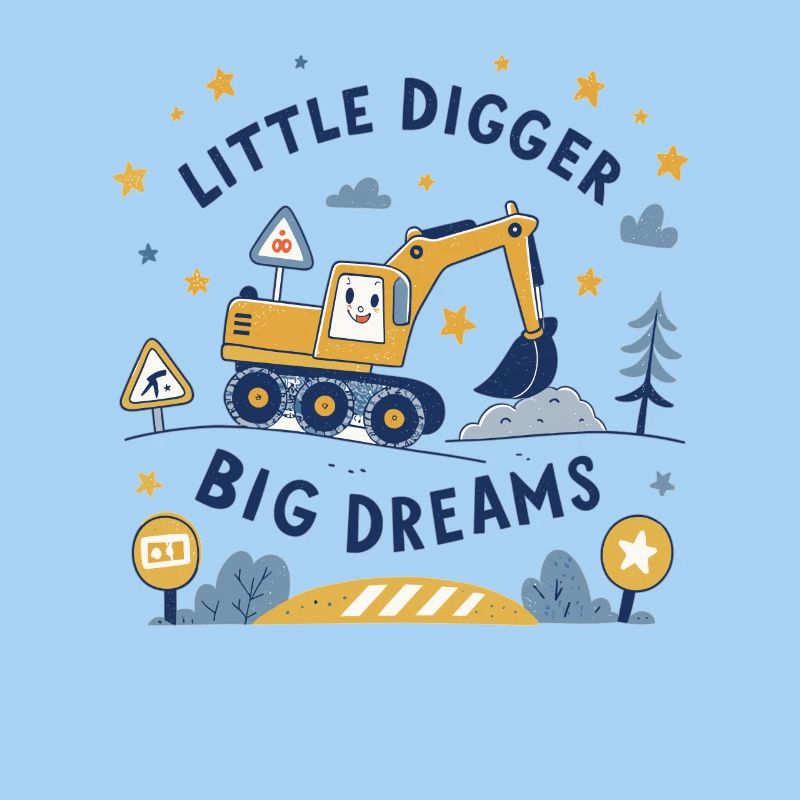 Little Digger Big Dreams - Conception mignonne de l’excavatrice