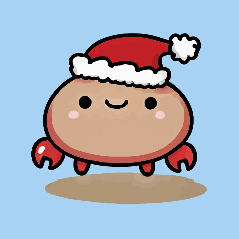Niedliche Weihnachtskrabbe Mit Mütze
