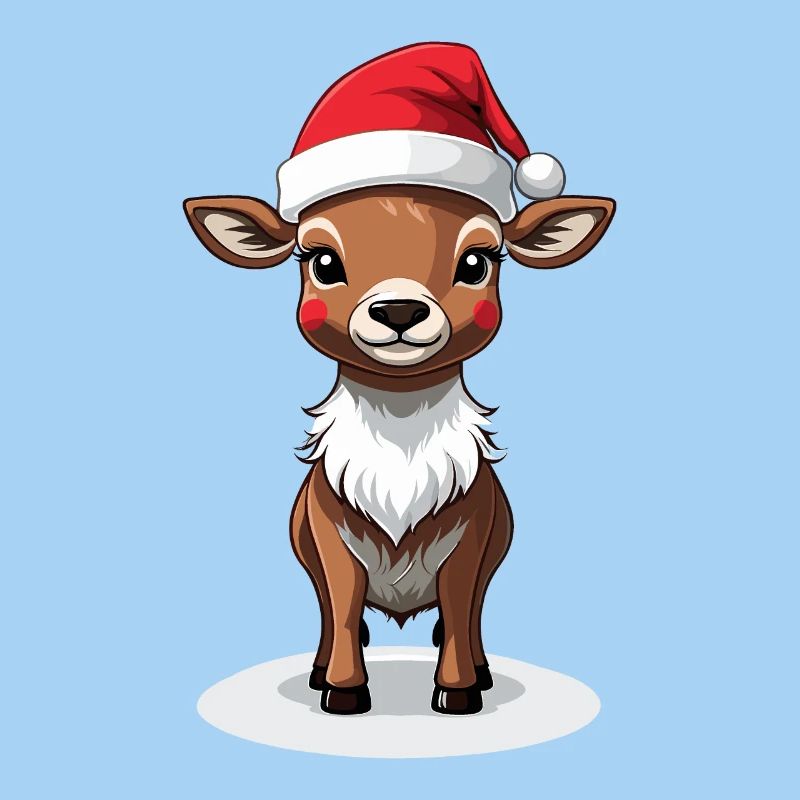 Renne de Noël avec chapeau