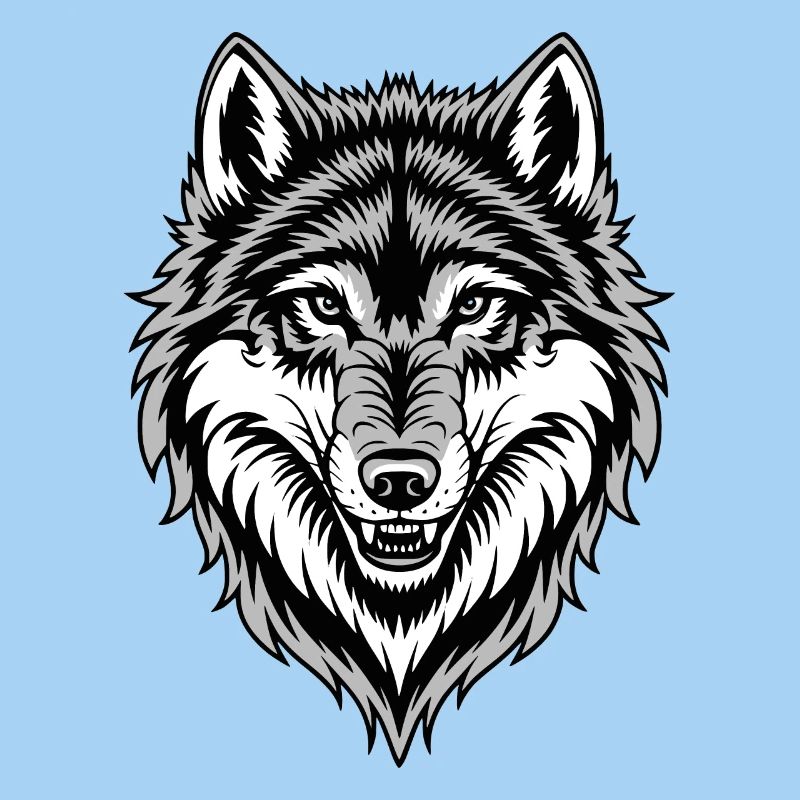 Wolf Kostüm blauer Wolfskopf Werwolf und
