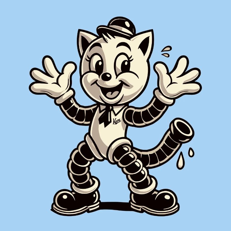 Retro Classic Rubber Pants Cat