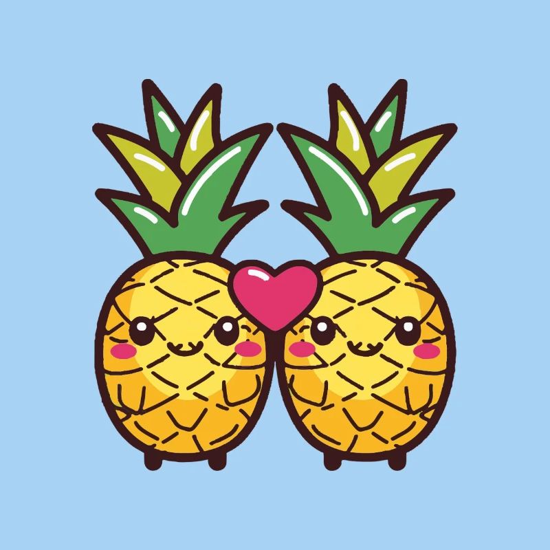 Pineapple Couple Love Heart Comic