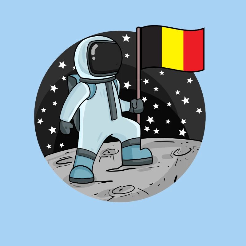 Astronaute avec drapeau belge dans l’espace