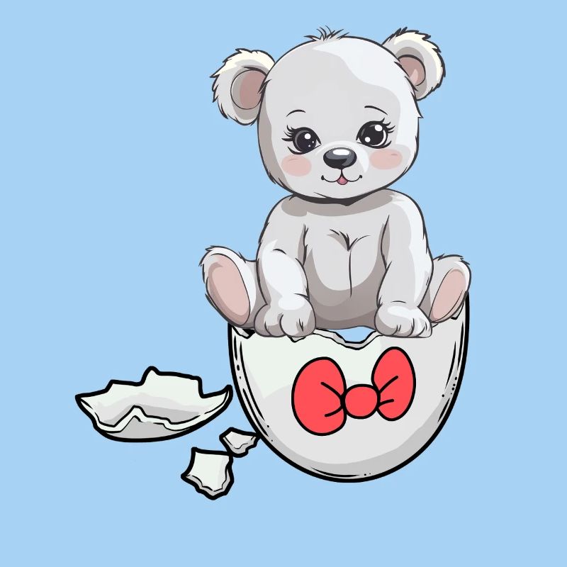 Teddy Bear Birth Baby Eggshell Hatch