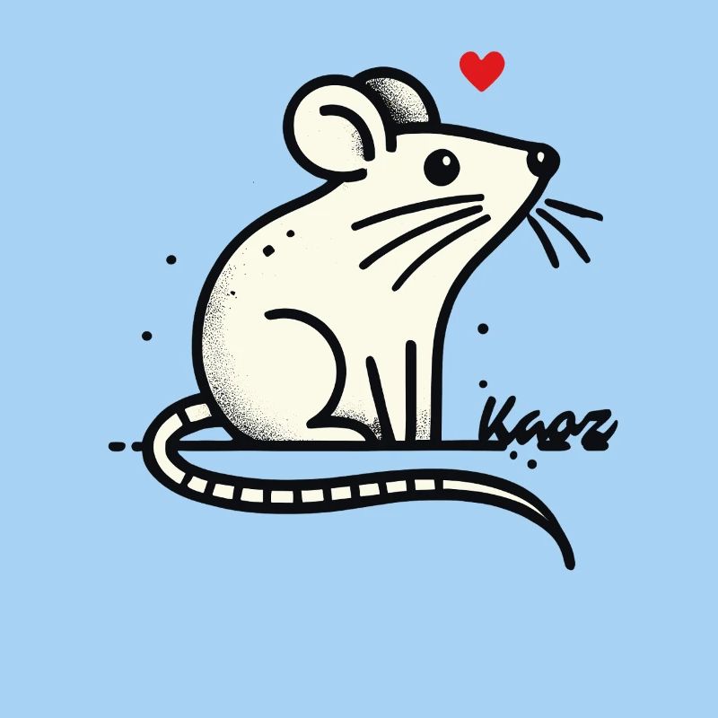 Cute loving mouse with heart