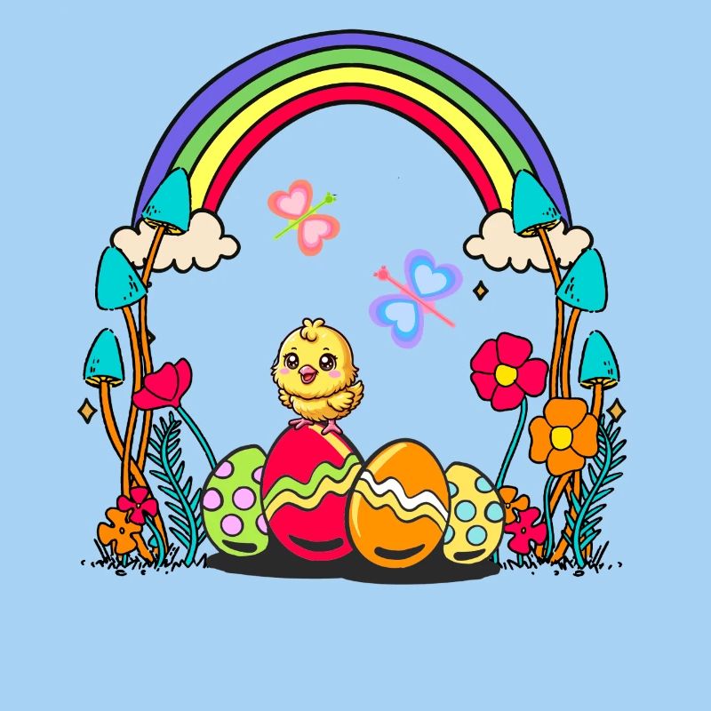 Easter Chick Kids Child Easter Eggs
