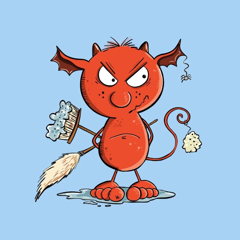 Funny Cleaning Devil Cleaning Cleaner Hygiene