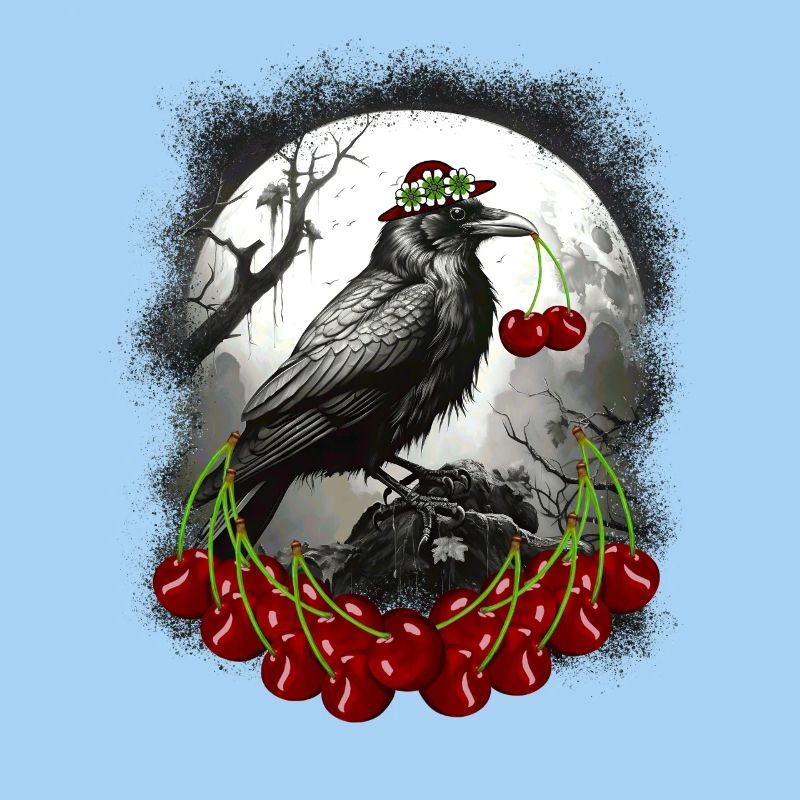 Summertime: cherries, cherries, ravens, ravens, crow