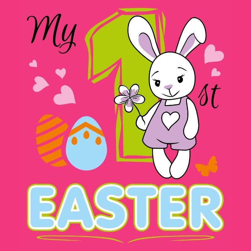 My first Easter. Cute design with baby rabbit