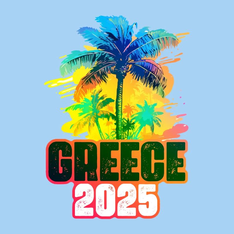 Greece 2025 Colorful Palm Trees