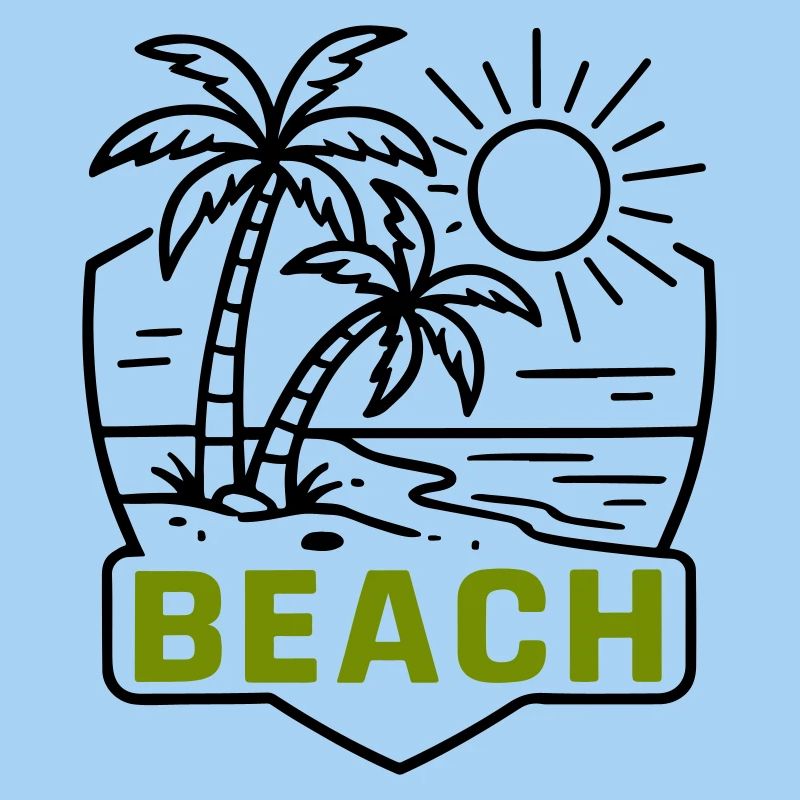 Beach Island Palm Trees