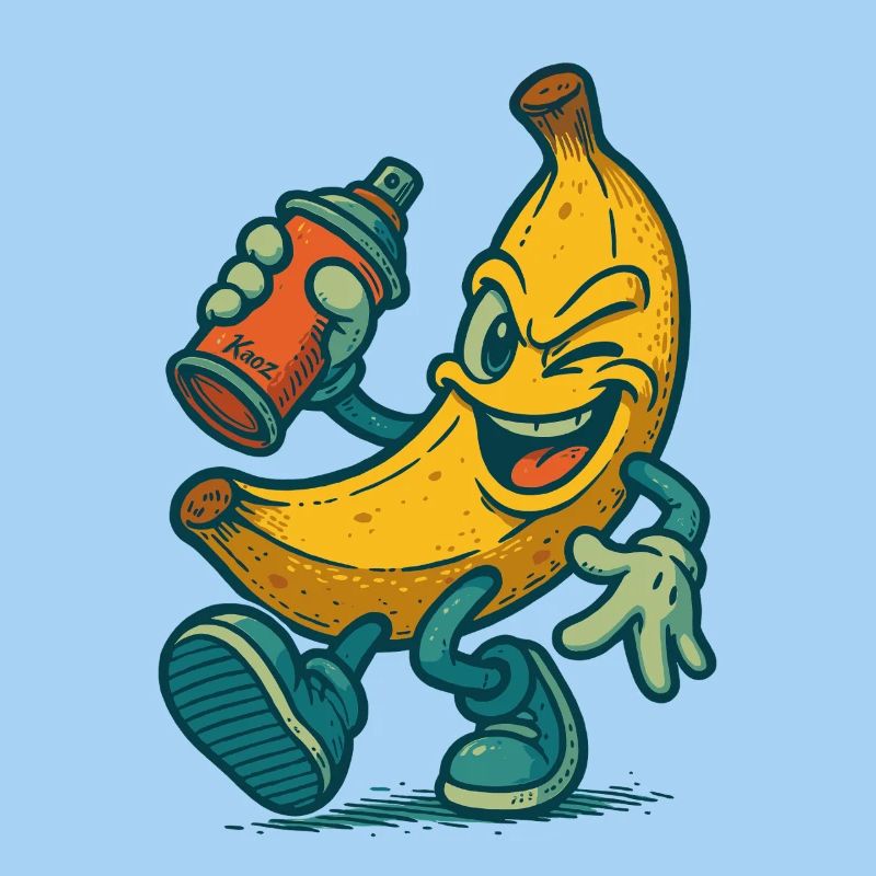 Banane effrontée avec bombe aérosol