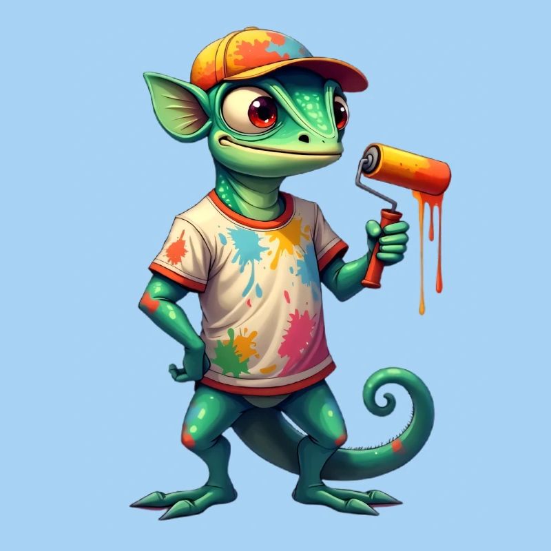 Chameleon als Maler
