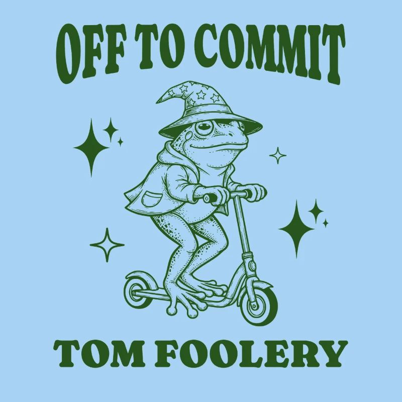 Off To Commit Tom Foolery Drôle Grenouille Illustration