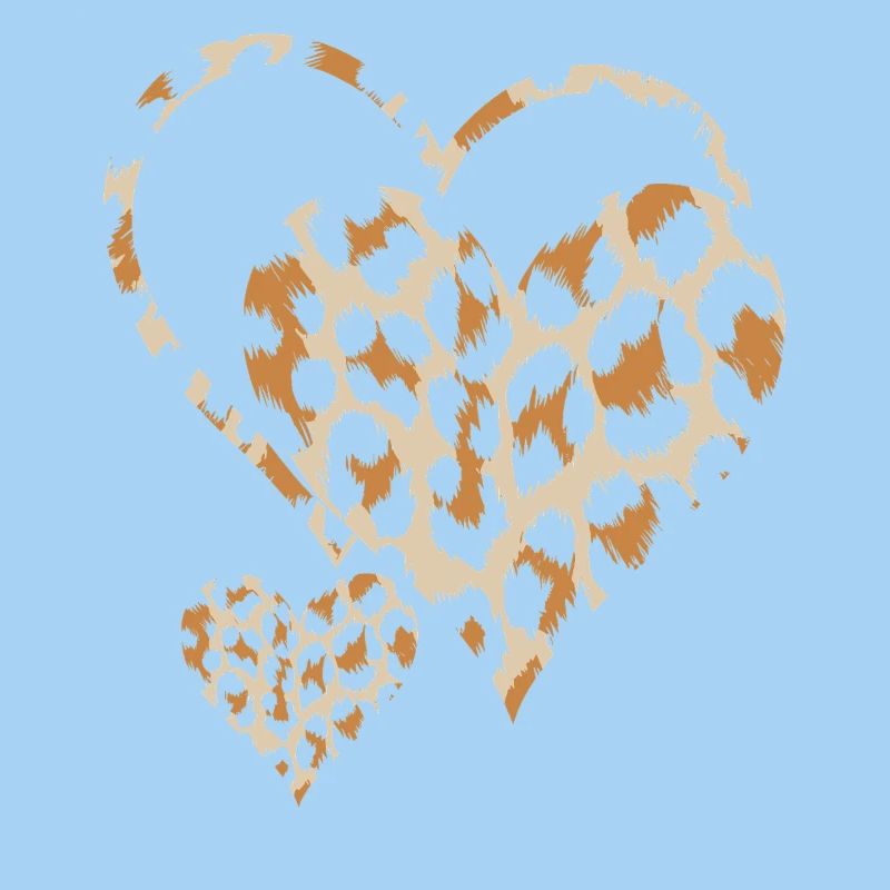leopard print heart design
