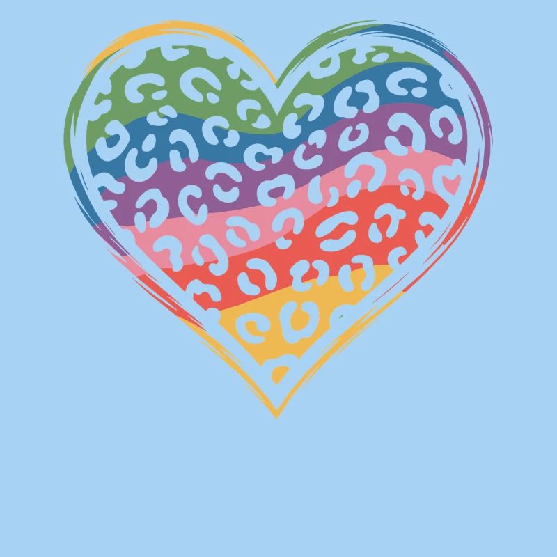 Regenbogen Leopard Herz Design