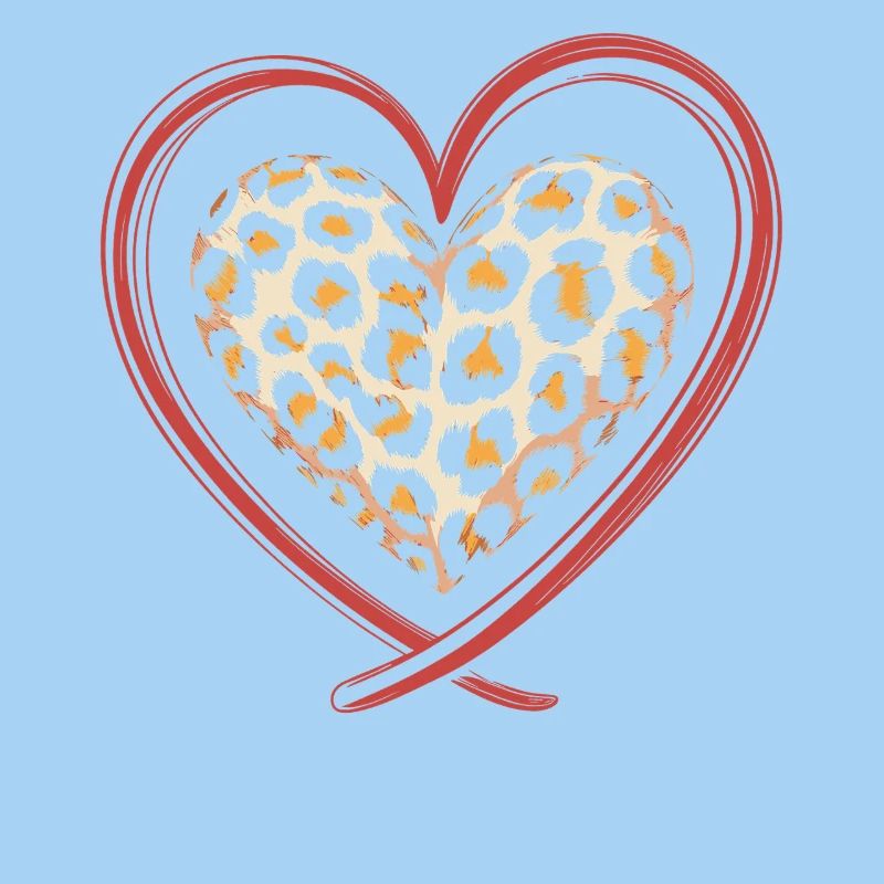 Leopard print heart leopard