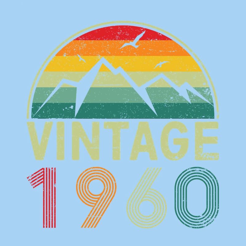 Vintage Mountain Sunset Design