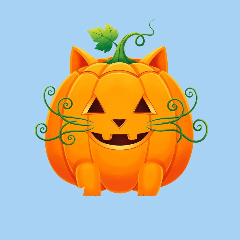 Cat Pumpkin Halloween Design