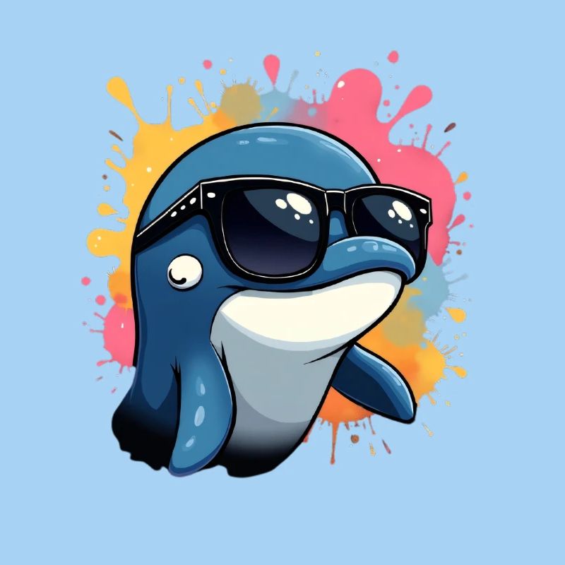 Cooler Delfin mit Sonnenbrille