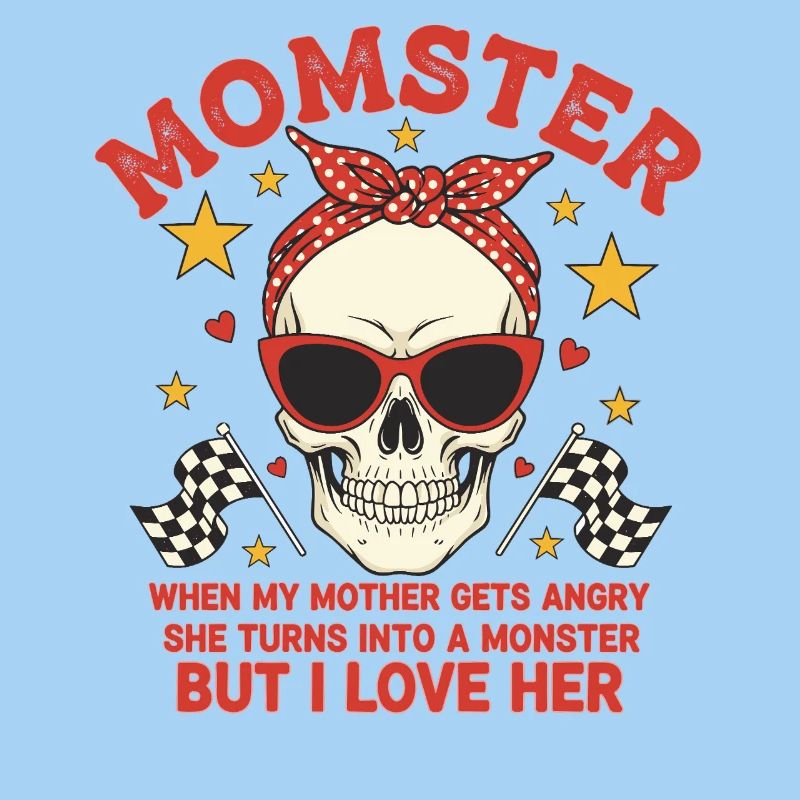 Monstermutter mit retro Skulls Design