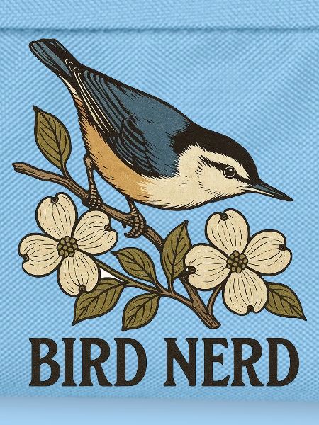 Eleganter blau-schwarzer Singvogel Vogel Nerd