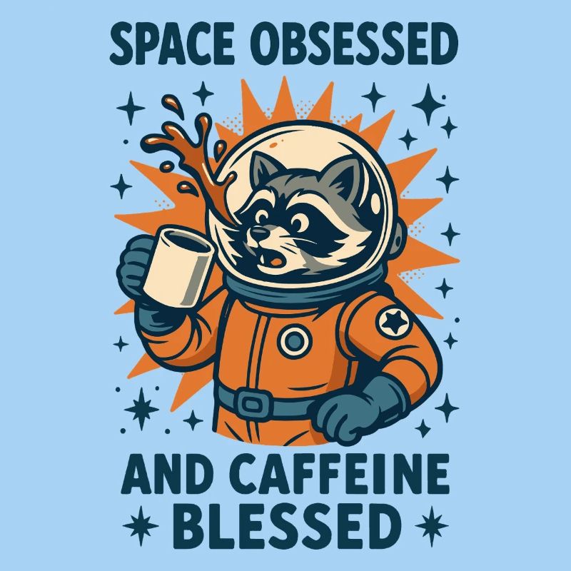 Space Obsessed And Caffeine Funny