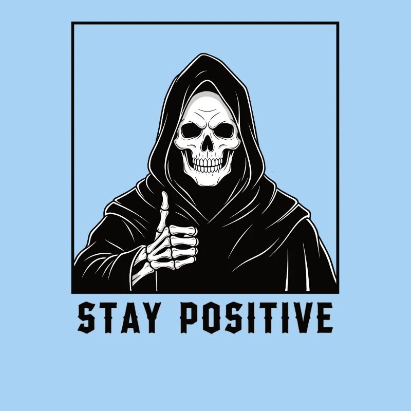 Un héros squelette avec une devise positive